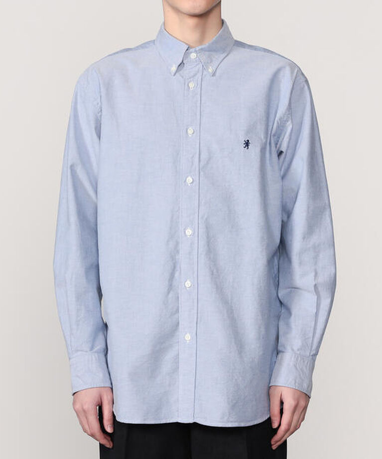 GYMPHLEX「Gymphlex | コットン 長袖ボタンダウンシャツ MEN」|シャツ・ブラウス|BLUE
