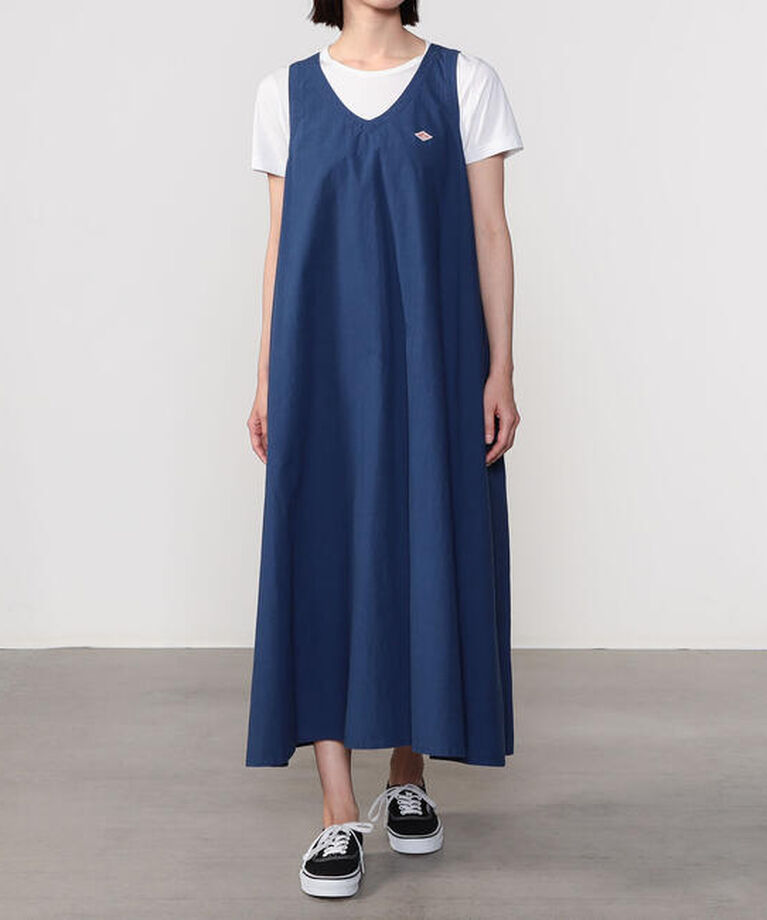 DANTON「DANTON | コットン Vネックワンピース WOMEN」|ワンピース|BLUE