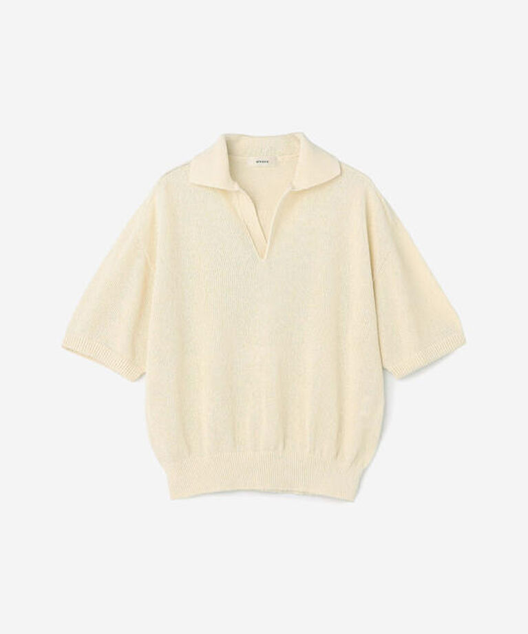  「alvana |〈別注〉半袖スキッパーニットポロシャツ WOMEN」|ニット・セーター|