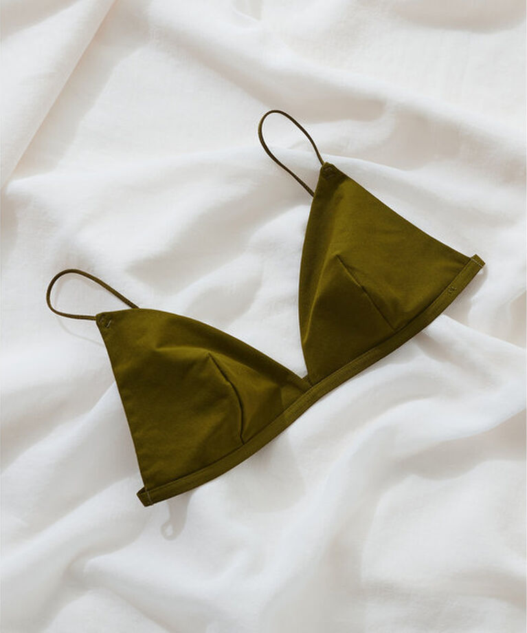  「【OVERNEATH】Bra004 スムース」|インナー|モスグリーン