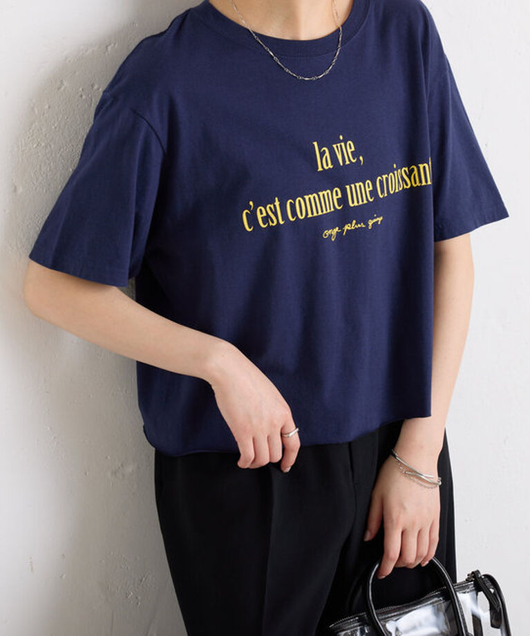  「カットオフウォッシュＴシャツ」|Tシャツ・カットソー|ネイビー