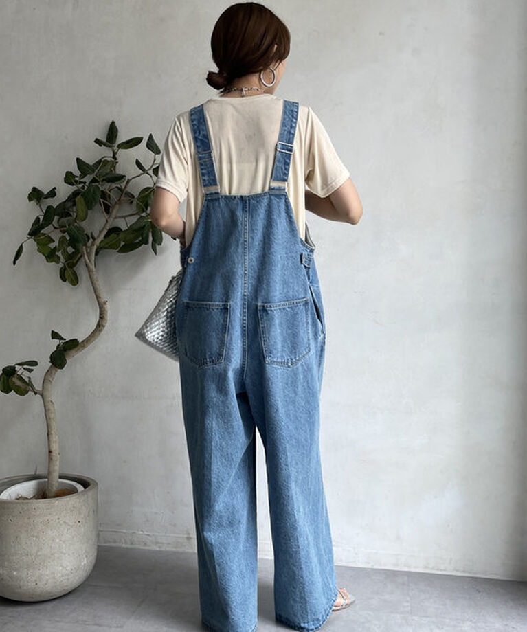  「デニムフロントジップサロペット」|ワンピース|