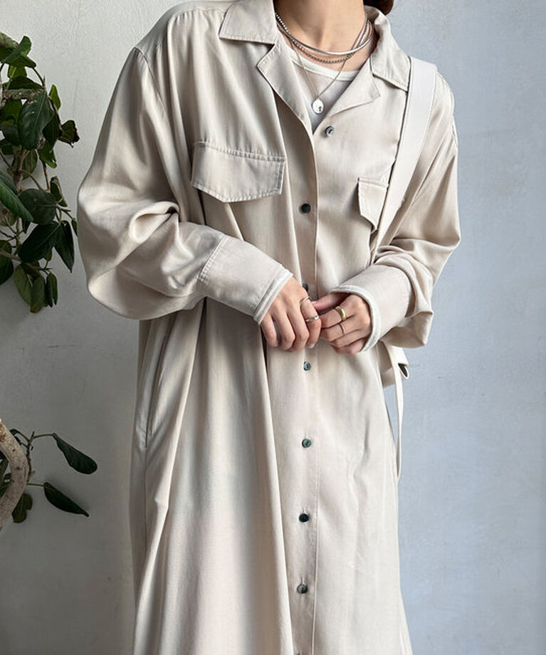  「【新色追加/全骨格対応】リヨセルロングシャツドレス」|ワンピース|