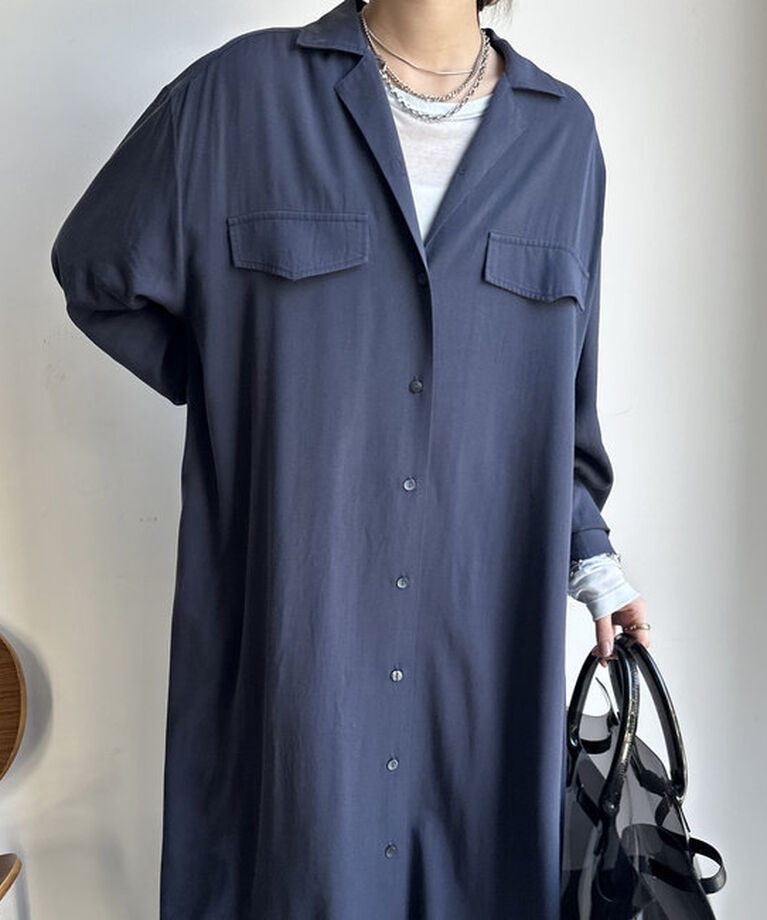  「【新色追加/全骨格対応】リヨセルロングシャツドレス」|ワンピース|