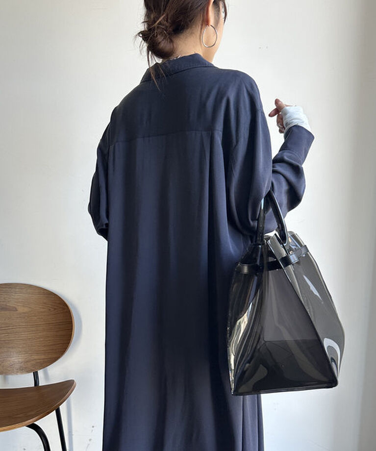  「【新色追加/全骨格対応】リヨセルロングシャツドレス」|ワンピース|