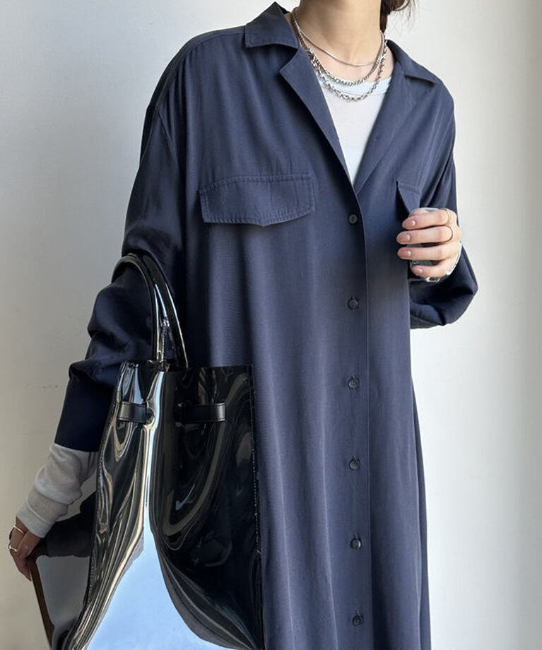  「【新色追加/全骨格対応】リヨセルロングシャツドレス」|ワンピース|