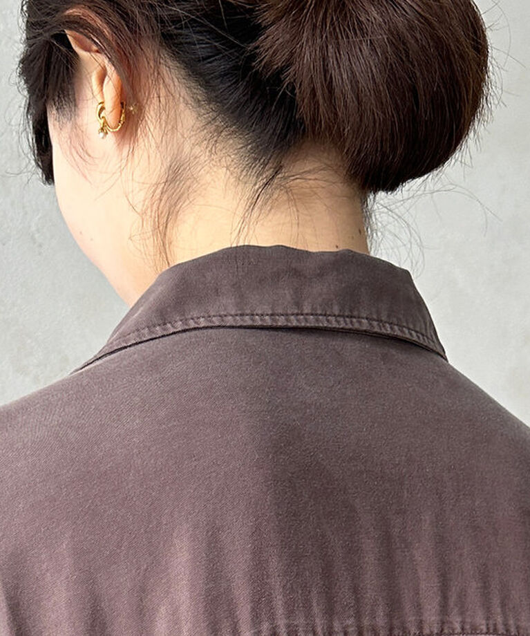  「【新色追加/全骨格対応】リヨセルロングシャツドレス」|ワンピース|