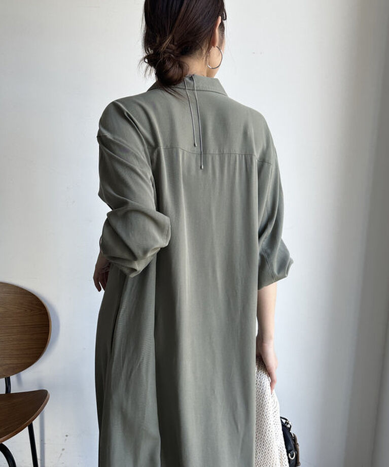  「【新色追加/全骨格対応】リヨセルロングシャツドレス」|ワンピース|
