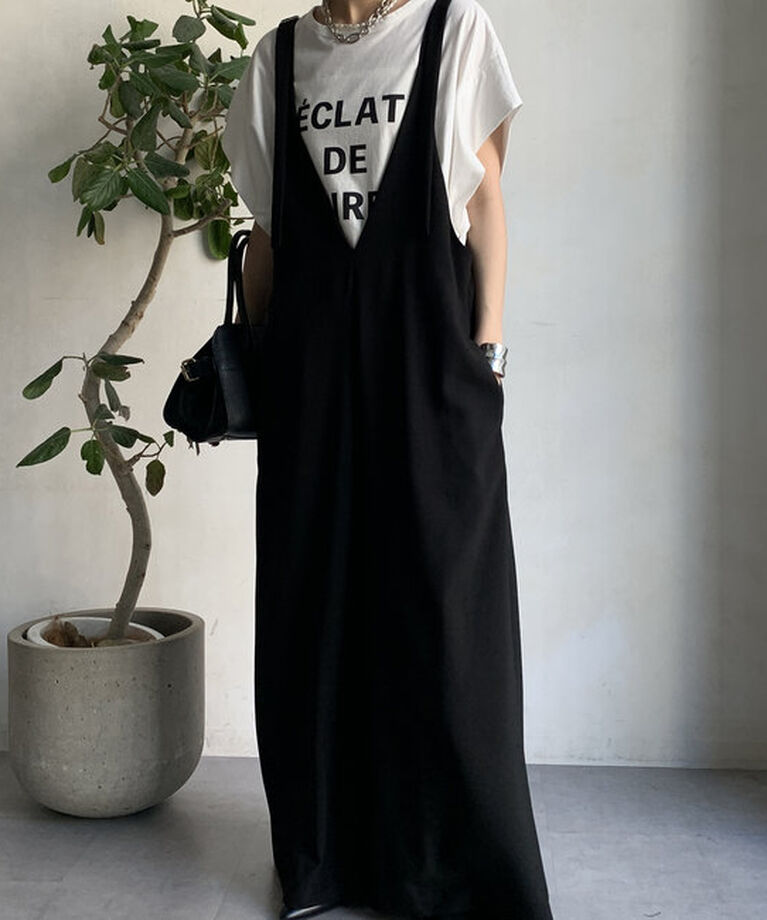  「【WEB限定】ショルダーテープサロペット」|ワンピース|