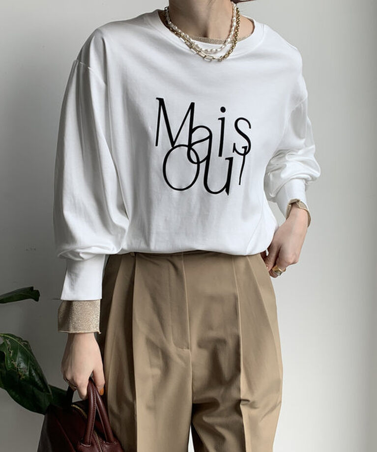  「【WEB限定】MaisoulフロッキーロゴロンTEE」|Tシャツ・カットソー|オフホワイト