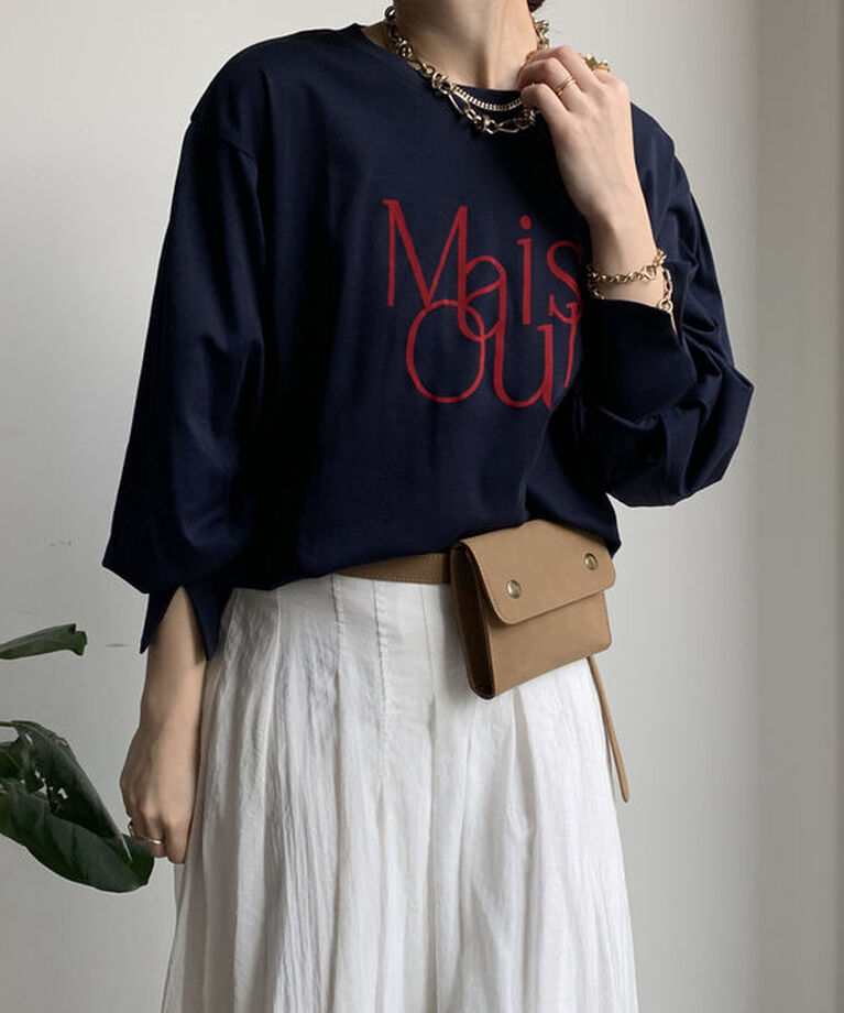  「【WEB限定】MaisoulフロッキーロゴロンTEE」|Tシャツ・カットソー|ネイビー