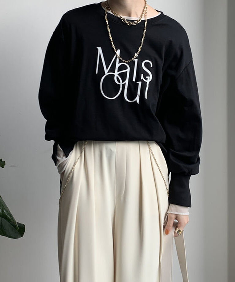  「【WEB限定】MaisoulフロッキーロゴロンTEE」|Tシャツ・カットソー|ブラック