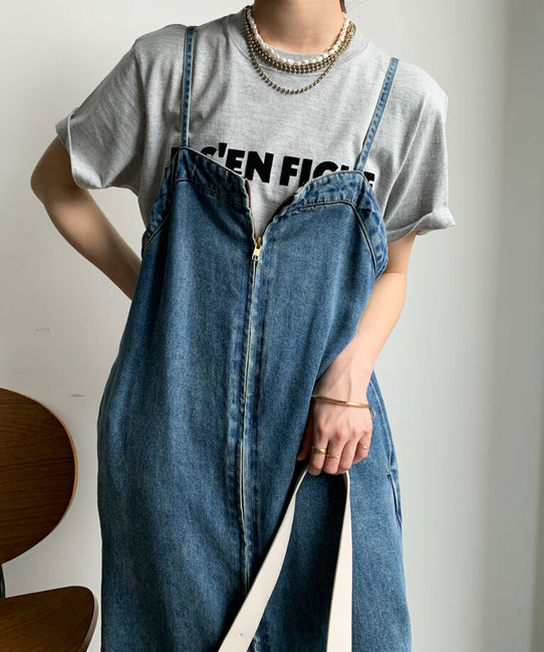  「【新色追加】JES'EN FICHEフロッキーロゴTEE」|Tシャツ・カットソー|グレー