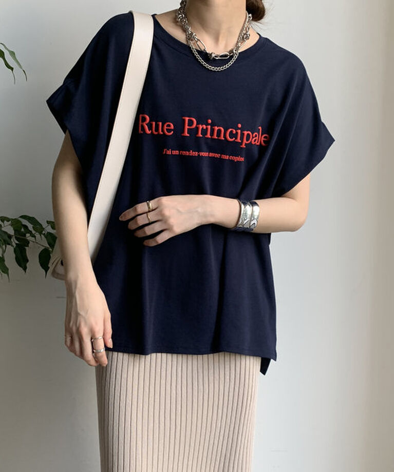  「【WEB限定】発泡プリントボックスTEE」|Tシャツ・カットソー|ネイビー
