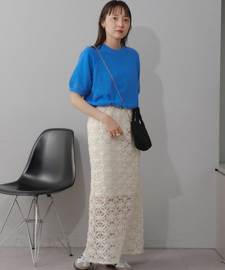  「【WEB限定/ウエストゴム/ペチコート付き】フラワーシアースカート」|スカート|