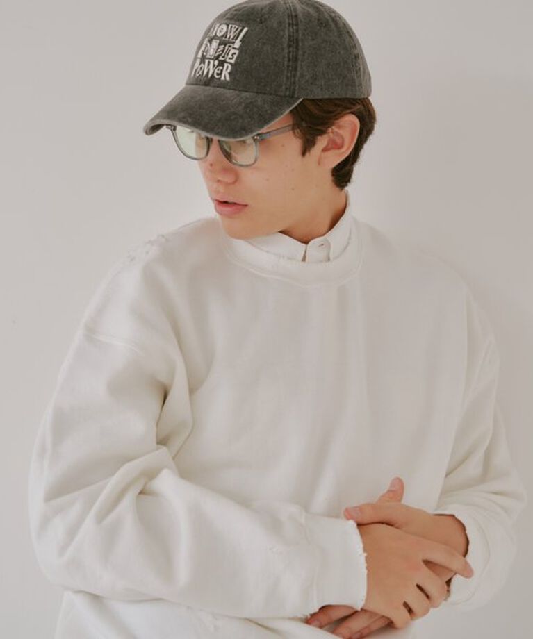  「【WHIMSIC】ハンドプロセスドダメージスウェットシャツ」|Tシャツ・カットソー|