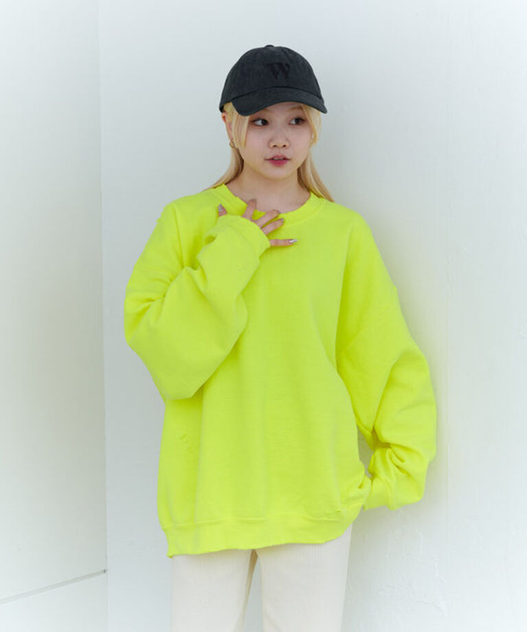  「【WHIMSIC】ハンドプロセスドダメージスウェットシャツ」|Tシャツ・カットソー|