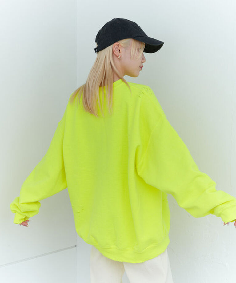  「【WHIMSIC】ハンドプロセスドダメージスウェットシャツ」|Tシャツ・カットソー|