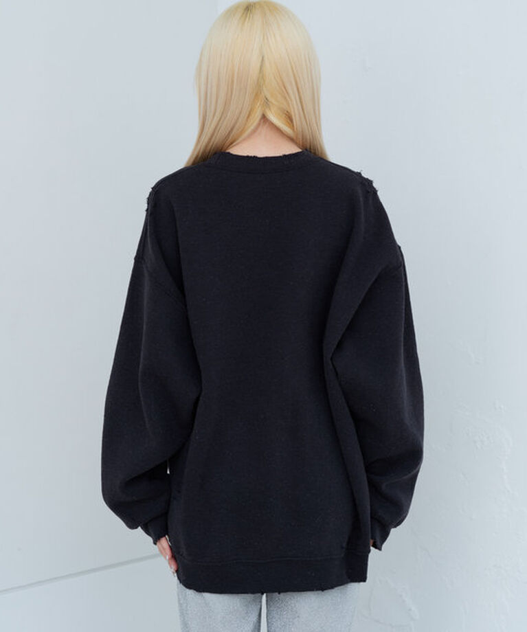  「【WHIMSIC】ハンドプロセスドダメージスウェットシャツ」|Tシャツ・カットソー|