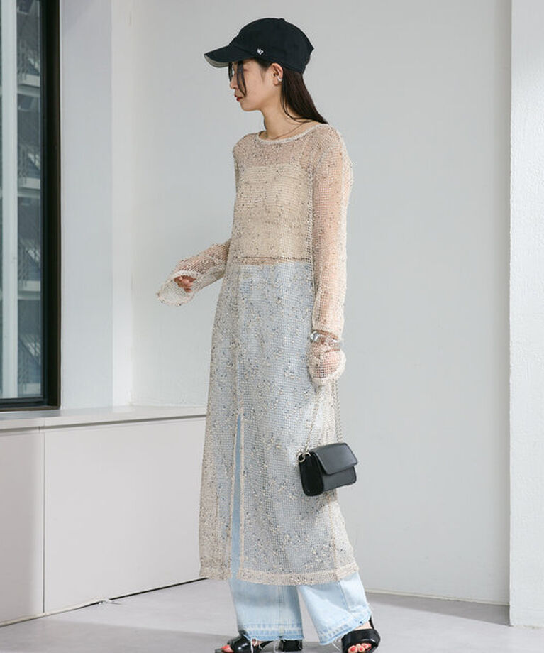  「【4色展開】メッシュシアーワンピース」|ワンピース|