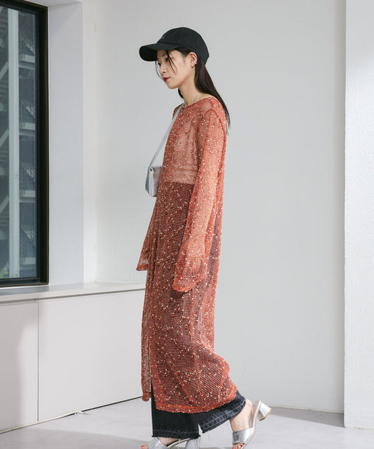  「【4色展開】メッシュシアーワンピース」|ワンピース|