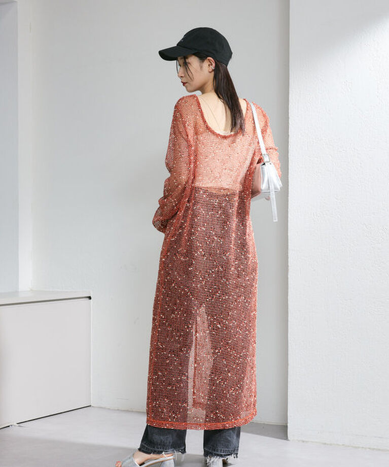  「【4色展開】メッシュシアーワンピース」|ワンピース|