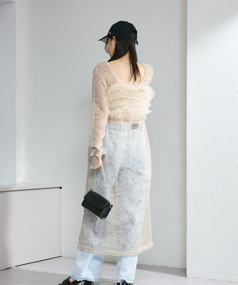  「【4色展開】メッシュシアーワンピース」|ワンピース|