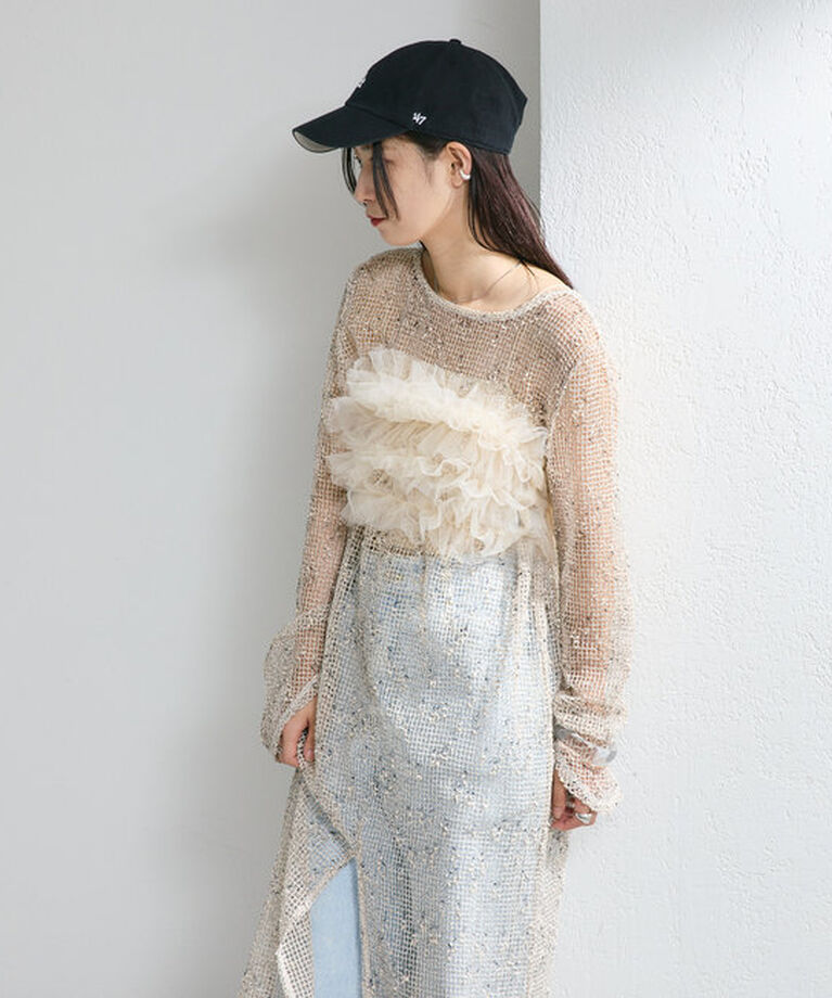  「【4色展開】メッシュシアーワンピース」|ワンピース|
