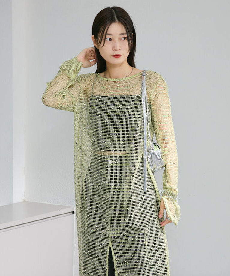  「【4色展開】メッシュシアーワンピース」|ワンピース|