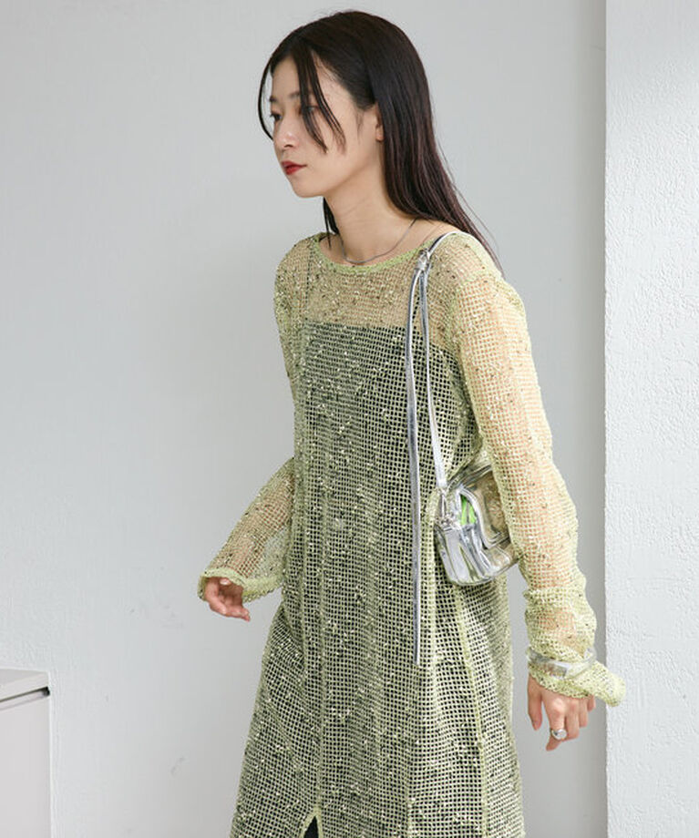  「【4色展開】メッシュシアーワンピース」|ワンピース|