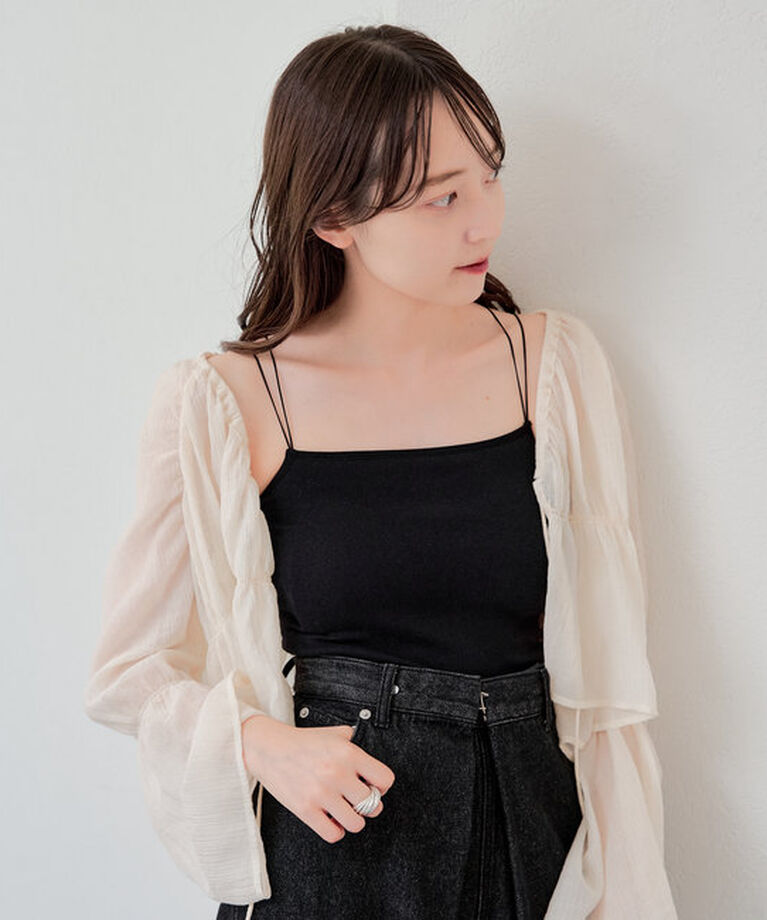  「【S.Lサイズ展開/前後2WAY】シャーリングシアーブラウス」|シャツ・ブラウス|