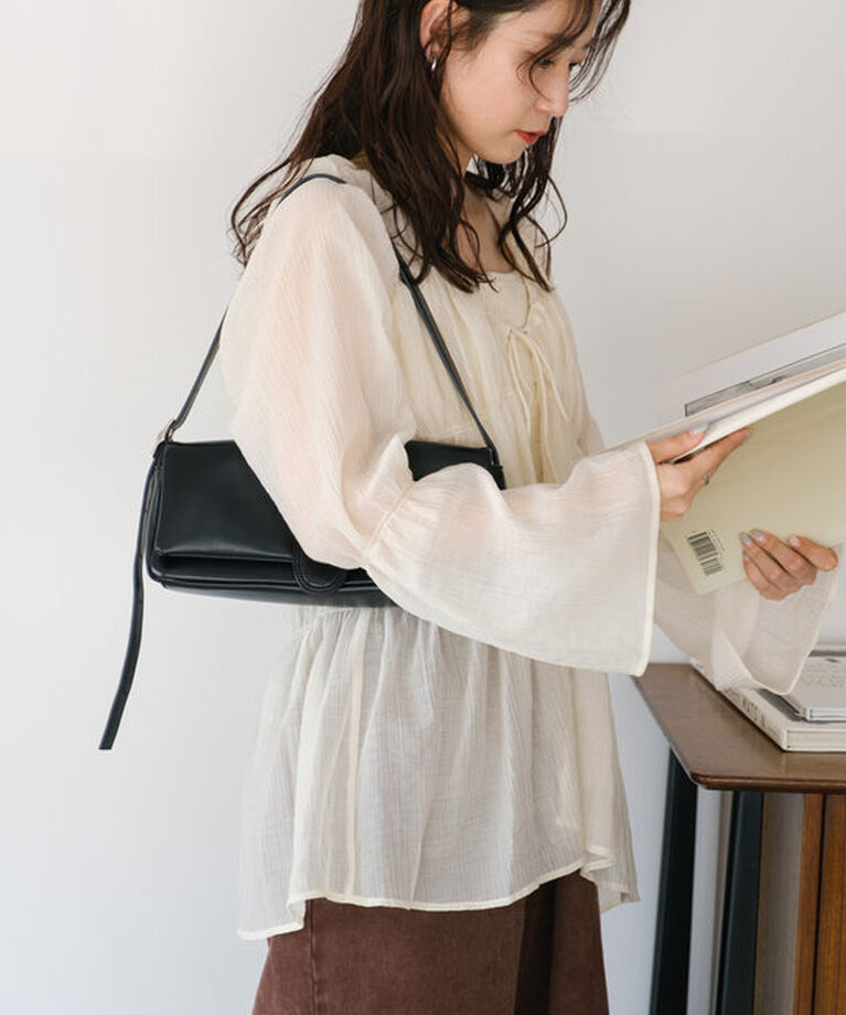  「【S.Lサイズ展開/前後2WAY】シャーリングシアーブラウス」|シャツ・ブラウス|