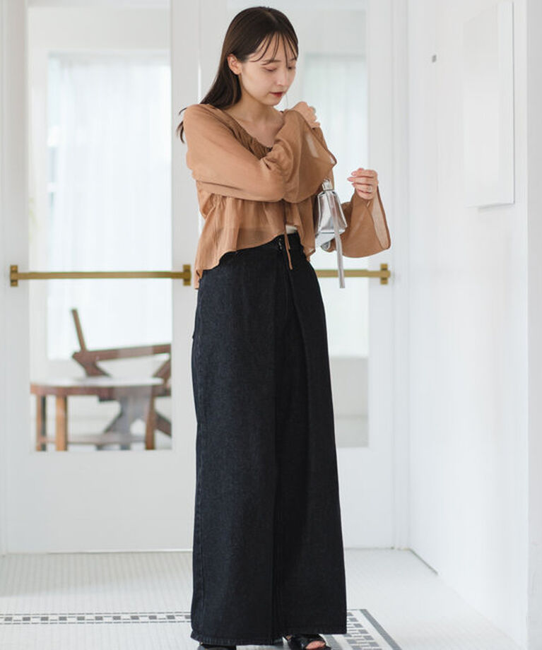  「【S.Lサイズ展開/前後2WAY】シャーリングシアーブラウス」|シャツ・ブラウス|