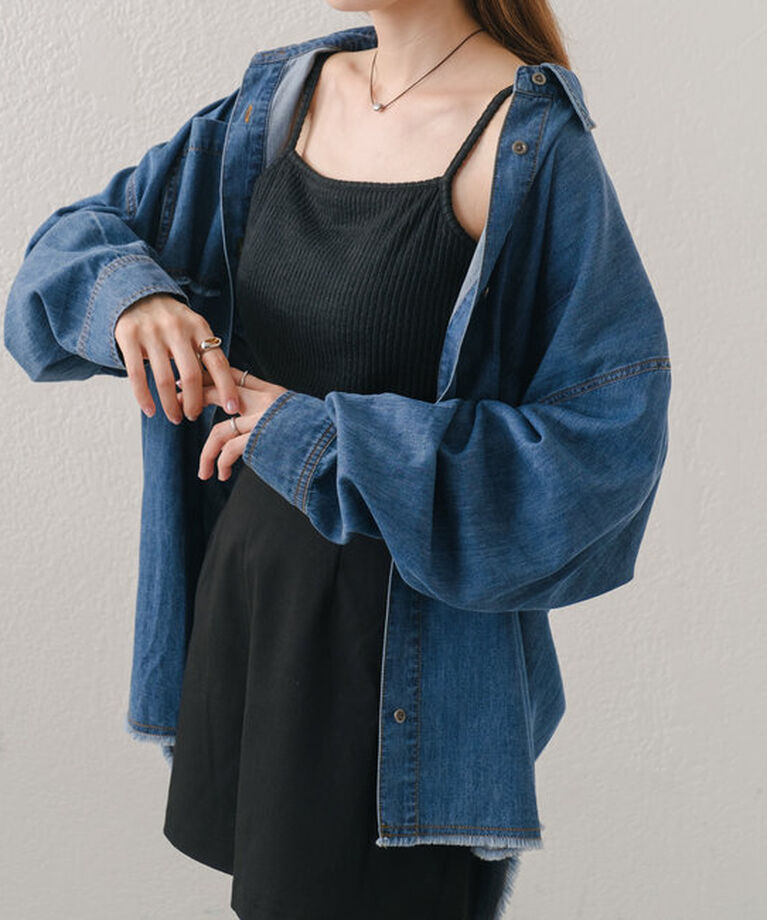  「【カップ取り外し可/4色展開】カップ付きワイドリブキャミ」|キャミソール|
