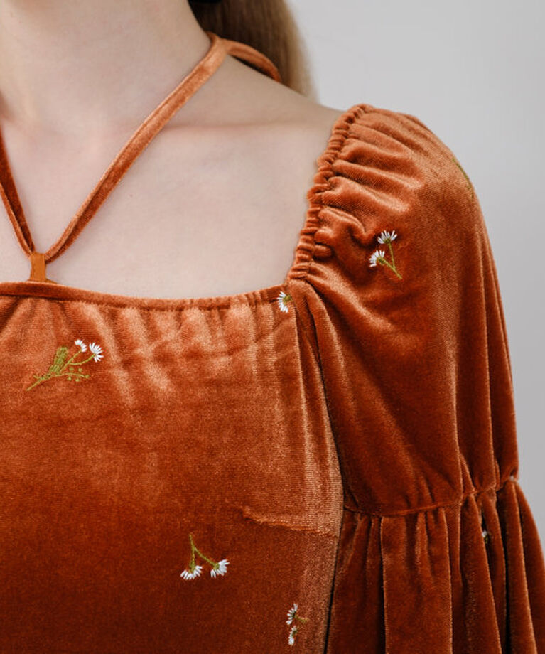  「【オケージョンドレス/結婚式】velour bell sleeve dress」|ドレス|