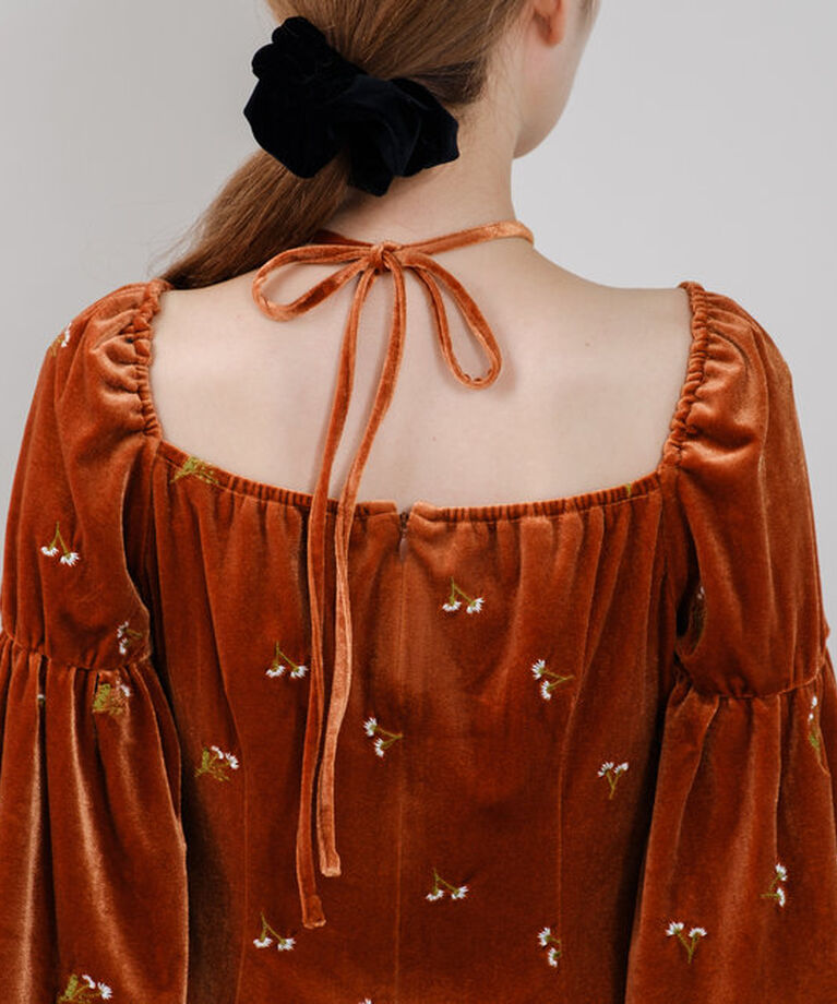  「【オケージョンドレス/結婚式】velour bell sleeve dress」|ドレス|