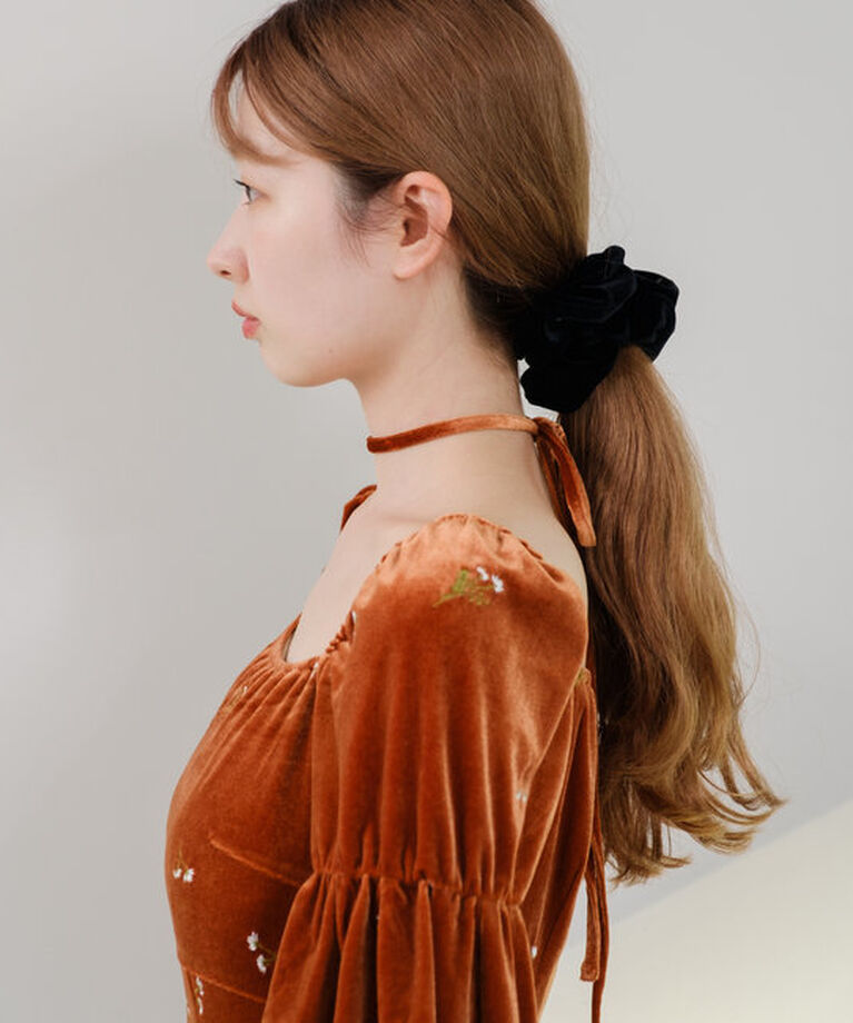  「【オケージョンドレス/結婚式】velour bell sleeve dress」|ドレス|
