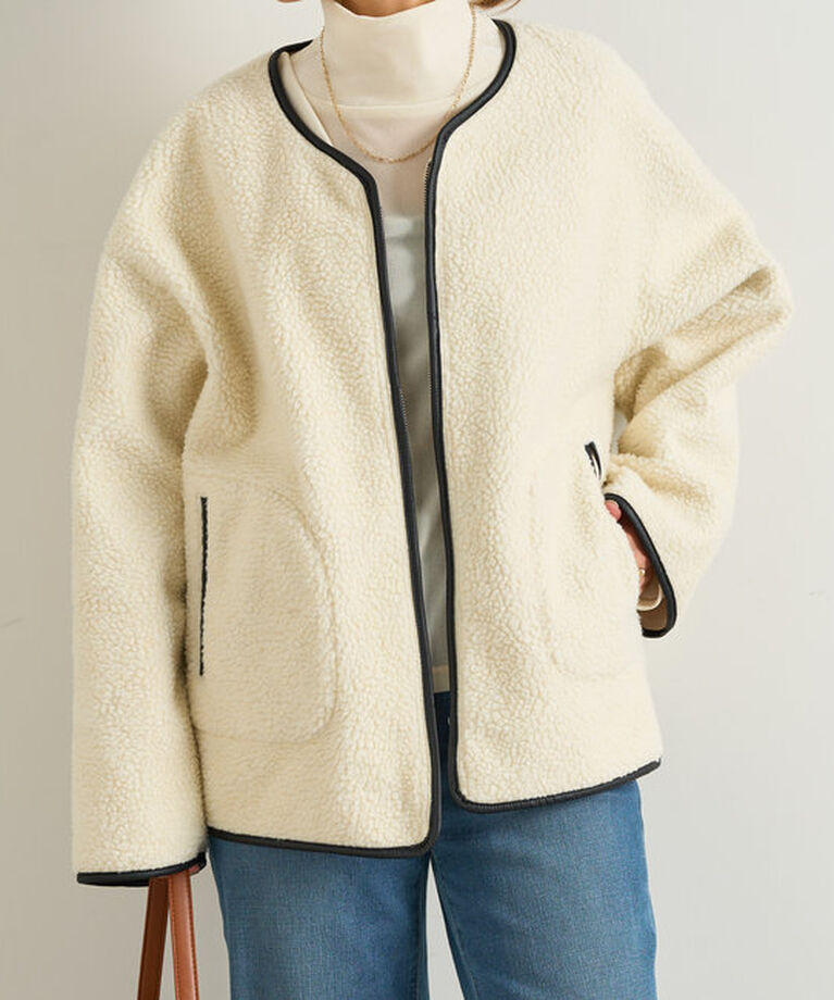 「リバーシブルパイピングボアコート」|その他|