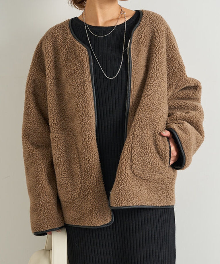  「リバーシブルパイピングボアコート」|その他|