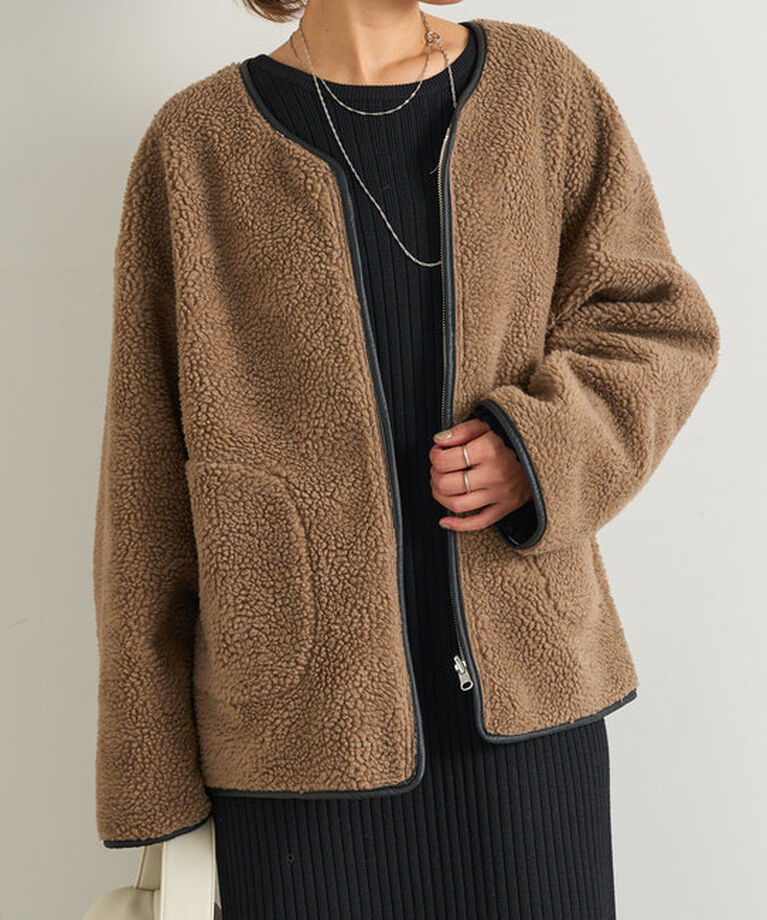  「リバーシブルパイピングボアコート」|その他|