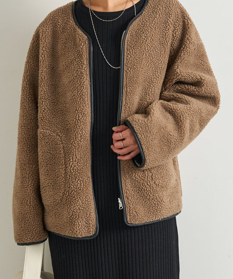  「リバーシブルパイピングボアコート」|その他|