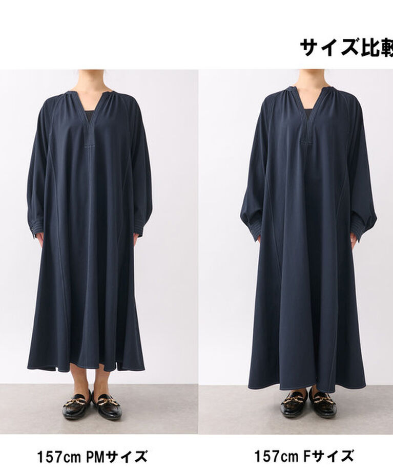  「《大人気アイテムが春仕様で登場！》配色ステッチ深Vロングワンピース」|その他|