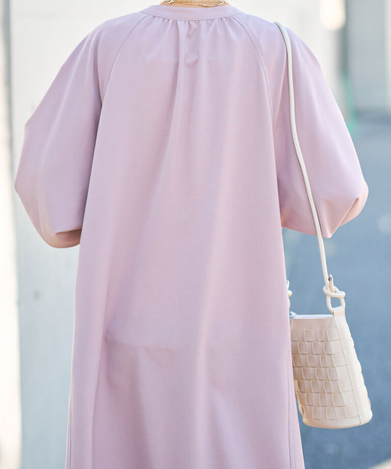  「《大人気アイテムが春仕様で登場！》配色ステッチ深Vロングワンピース」|その他|