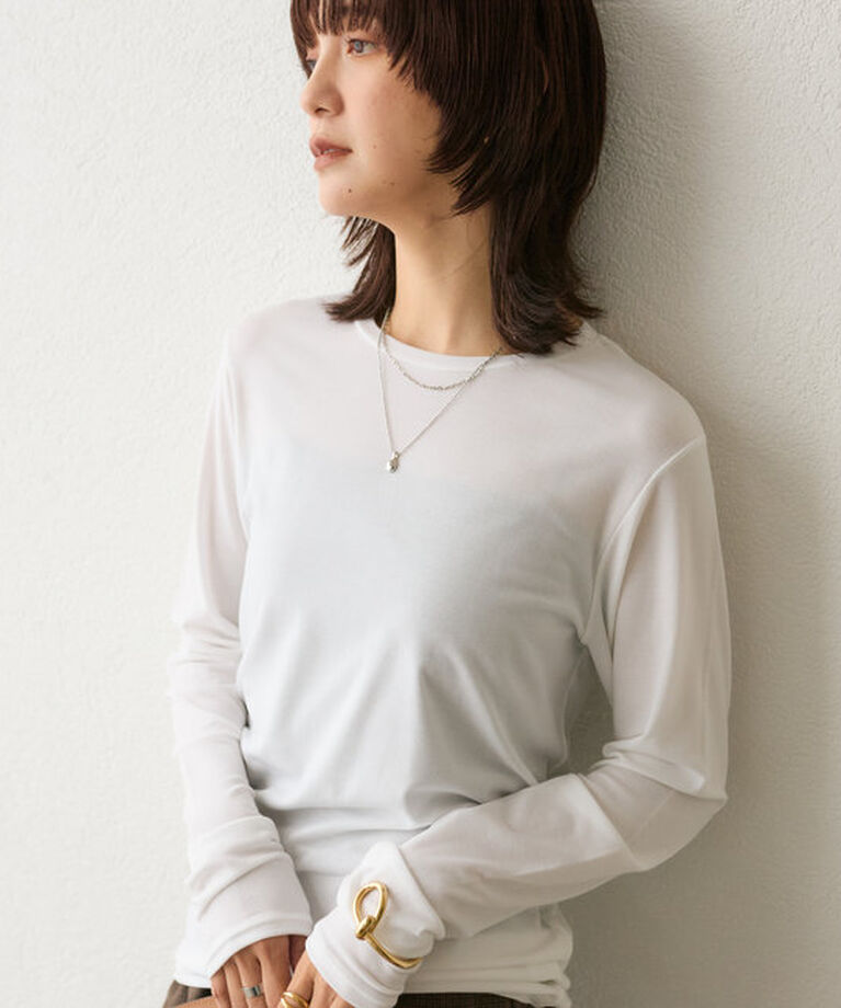  「【一枚でも重ねても】フライスクルーTee」|Tシャツ・カットソー|
