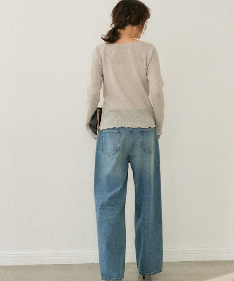  「【MONN.:.(モン)】SEMI LOOSE DENIM」|デニム|