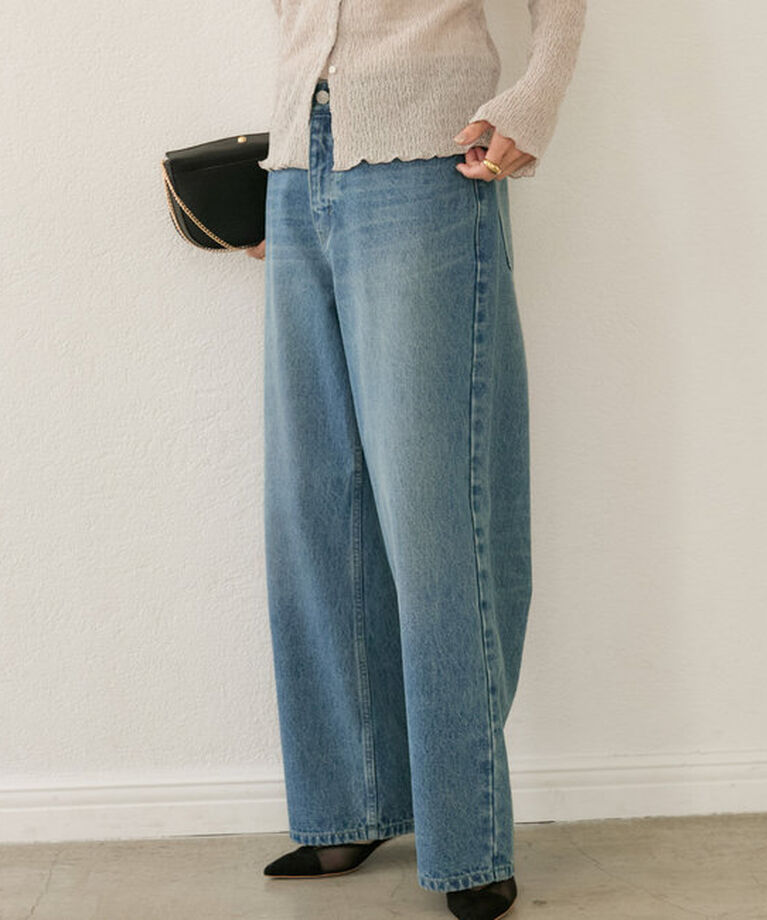  「【MONN.:.(モン)】SEMI LOOSE DENIM」|デニム|