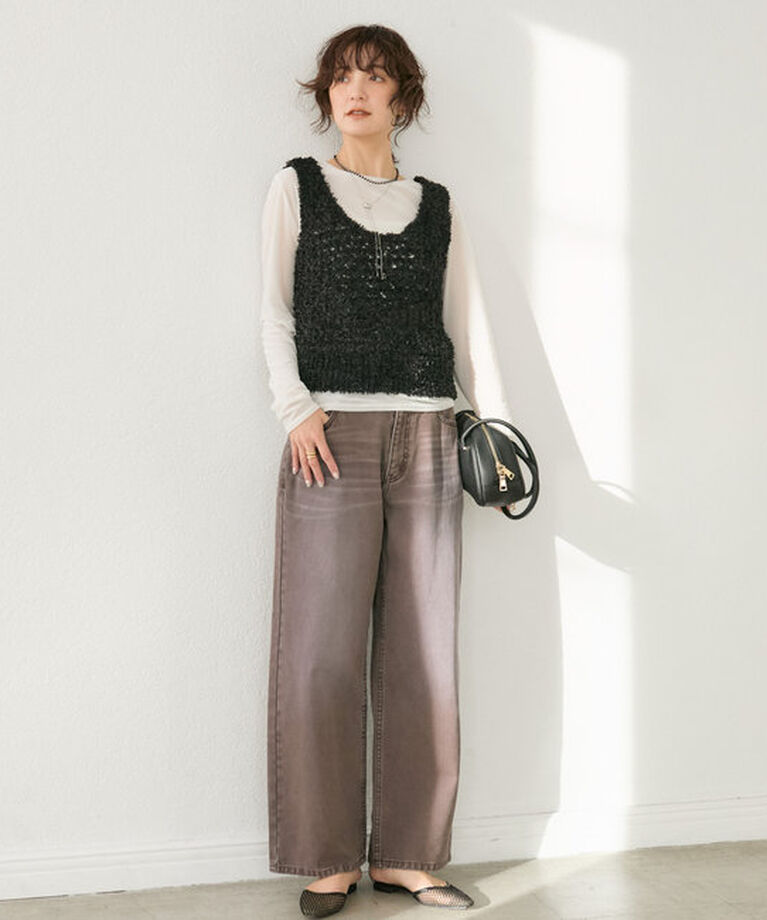  「【MONN.:.(モン)】SEMI LOOSE DENIM」|デニム|