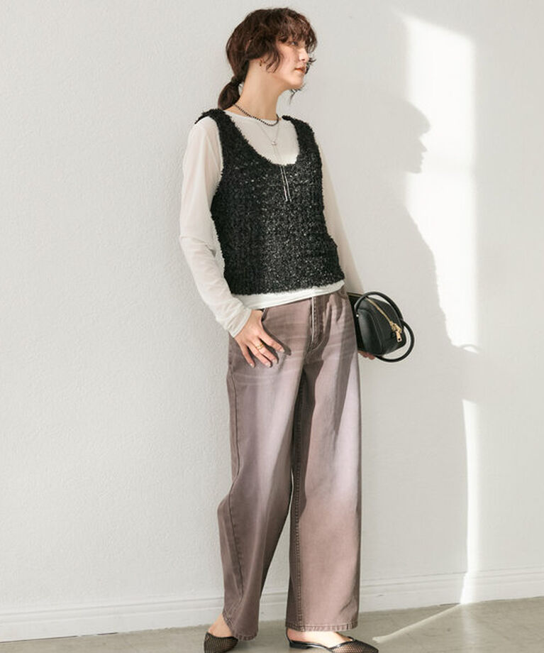  「【MONN.:.(モン)】SEMI LOOSE DENIM」|デニム|