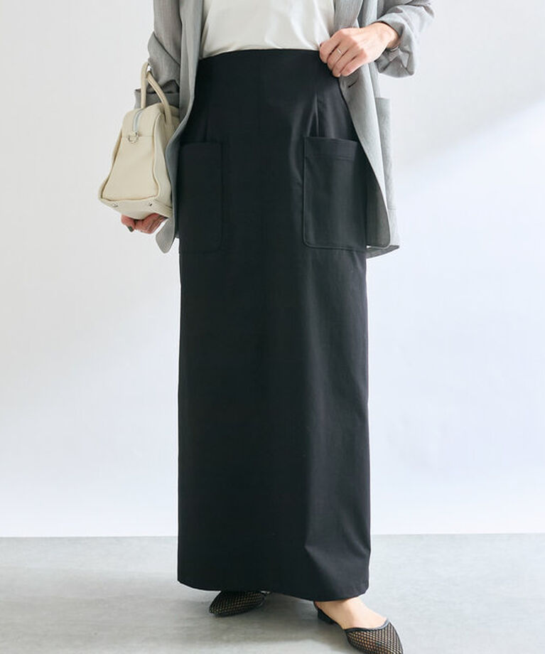  「【イージーな履き心地】ツイルストレッチIラインスカート」|スカート|