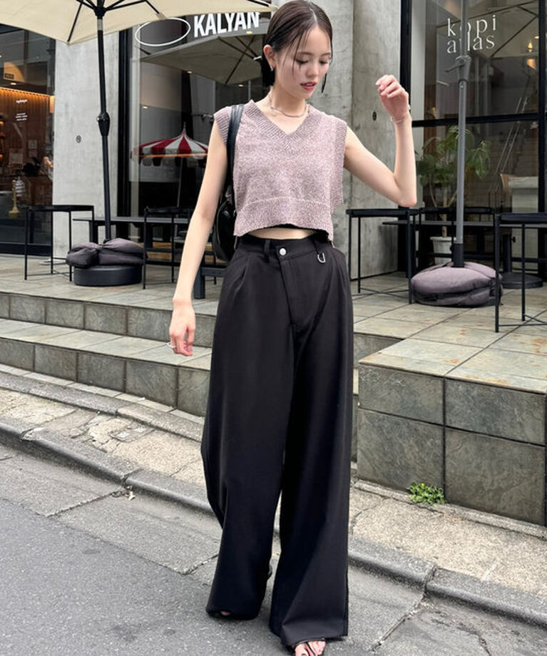  「【EC限定カラーあり/BRN・BLK2】スパンコールニットベスト」|ニット・セーター|